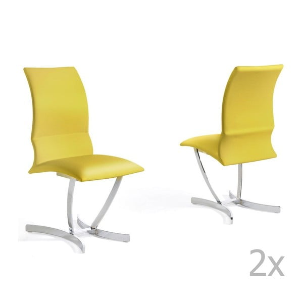 Sada 4 žlutých jídelních židlí Ángel Cerdá Mia