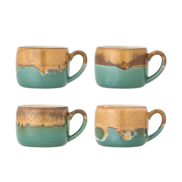 Зелени/кафяви глинени чаши в комплект от 4 бр. 400 ml Sheen – Bloomingville