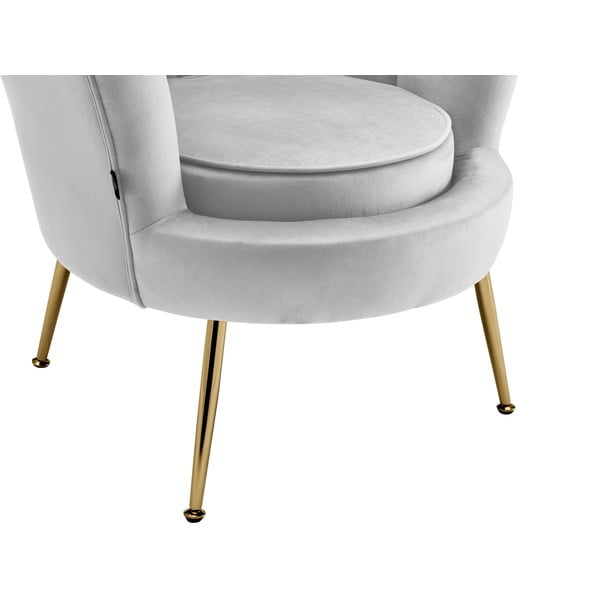 Светлосиво кадифено кресло Kelsey – Støraa-image-4