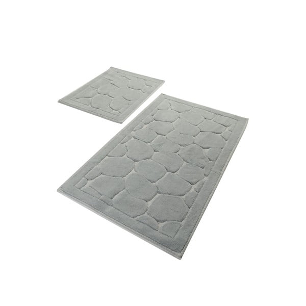Комплект от 2 сиви памучни килима за баня Chilai Parma - Foutastic