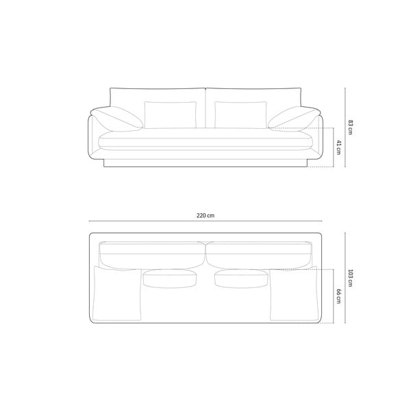 Тъмносин диван 220 cm Torino – Micadoni Home-image-4