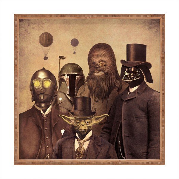 Дървен декоративен поднос за сервиране Star Wars, 40 x 40 cm - Unknown