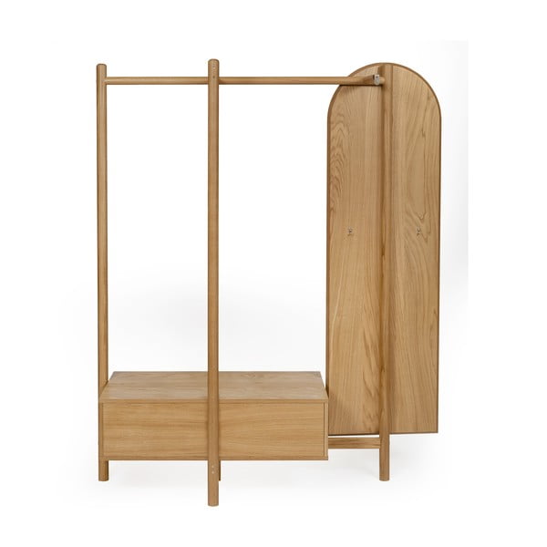 Стена в преддверието от дъбово дърво с огледало Tripod - Woodman-image-3