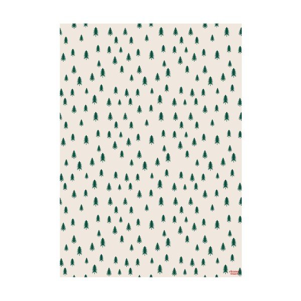 5 листа бежово-зелена опаковъчна хартия, 50 x 70 cm Christmas Trees - eleanor stuart-image-2