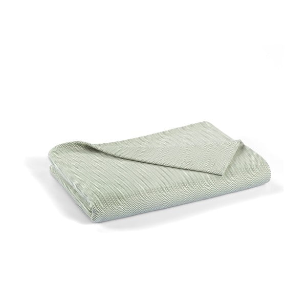 Зелена памучна покривка за двойно легло 240x260 cm Линии - Mijolnir
