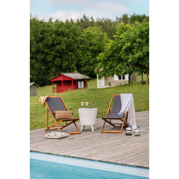 Сив сгъваем градински шезлонг от акациева дървесина Deck - Bonami Essentials-image-1