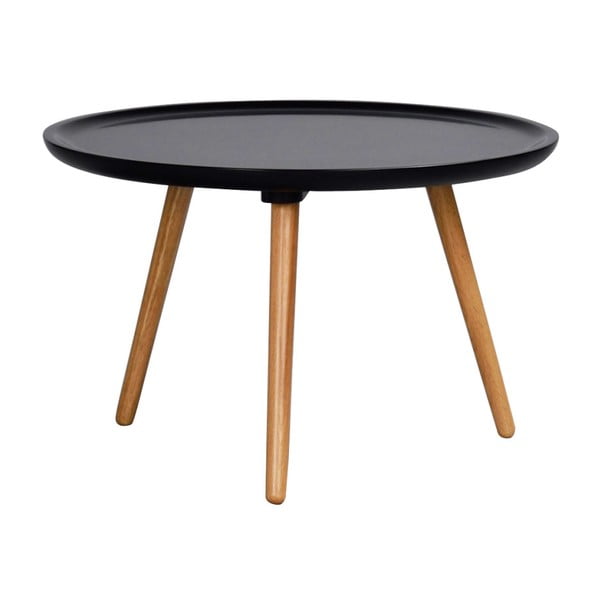 Černý konferenční stolek Rowico Dellingr, ⌀ 55 cm