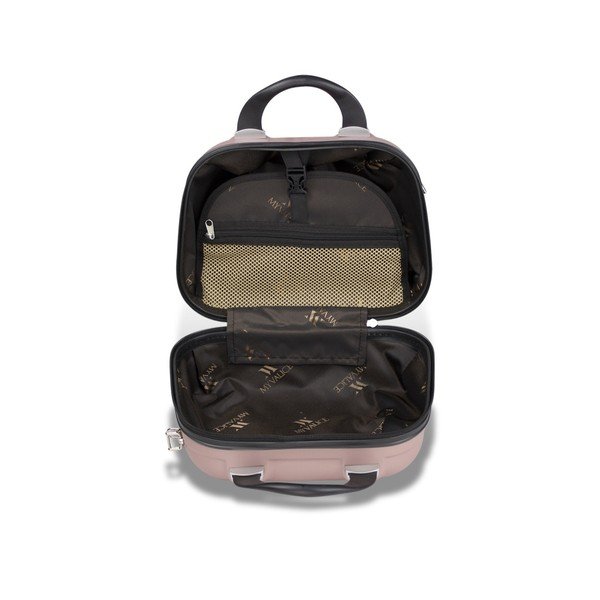 Комплект от розов пътнически куфар на колелца с USB порт и куфарче My Valice RESSNO MU & M - Myvalice-image-3