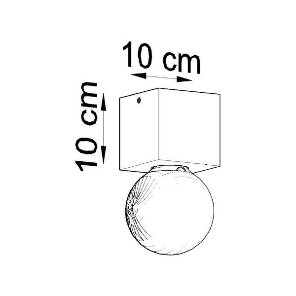 Сиво осветително тяло за таван 10x10 cm Gabi – Sollux-image-4