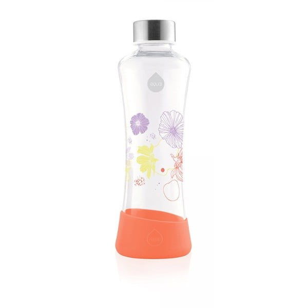 Оранжева стъклена бутилка за пътуване 0,55 л Flowerhead - Equa
