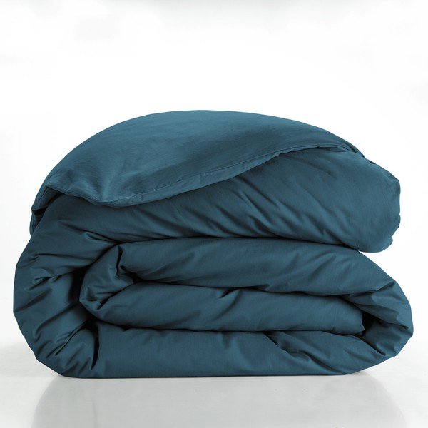 Двойна/удължена памучна олекотена завивка в петролен цвят 240x220 cm Lina – douceur d'intérieur