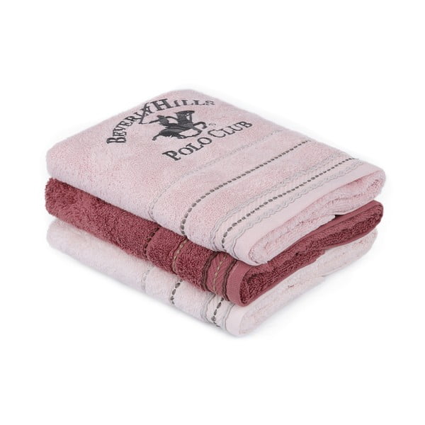 Комплект от 3 розови кърпи, 90 x 50 cm - Unknown