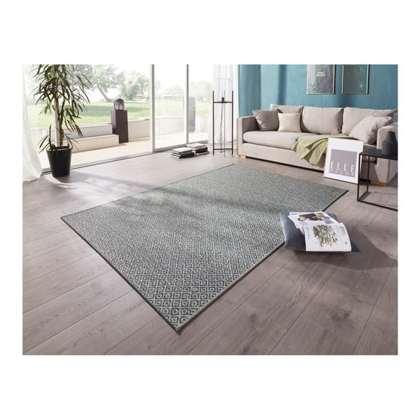 Син килим за открито Bloom Croix, 140 x 200 cm - Elle Decoration-image-1