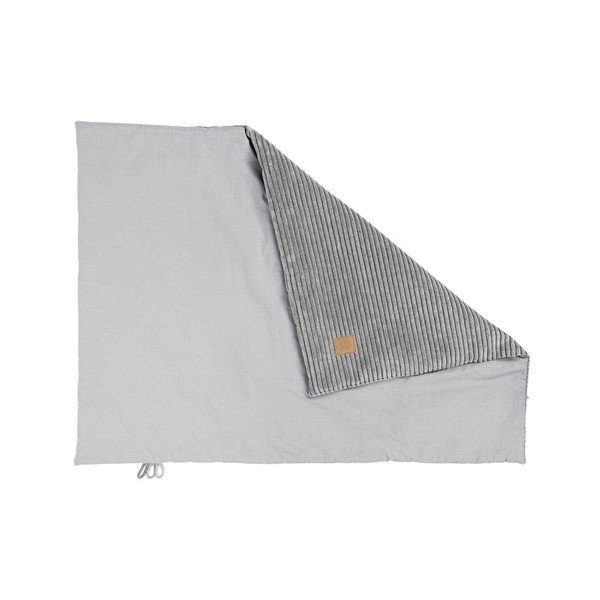 Сиво бебешко одеяло от рипсено кадифе 100x77 cm – Meowbaby-image-1