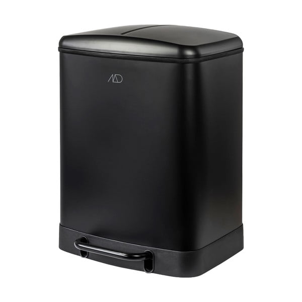 Черно метално кошче за боклук за рециклиране/с педал 24 l Wonda – Mette Ditmer Denmark