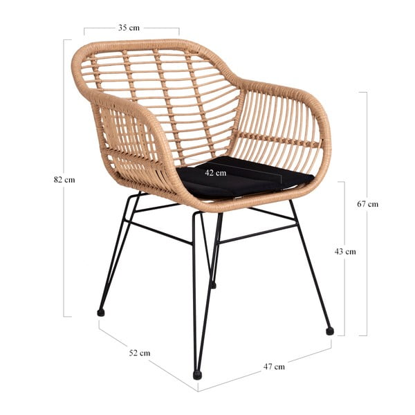 Комплект от 2 градински стола от изкуствен ратан Trieste - House Nordic-image-4