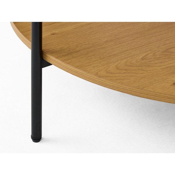 Кръгла масичка за кафе със стъклен плот в естествен цвят ø 84 cm Hassel – Unique Furniture-image-4