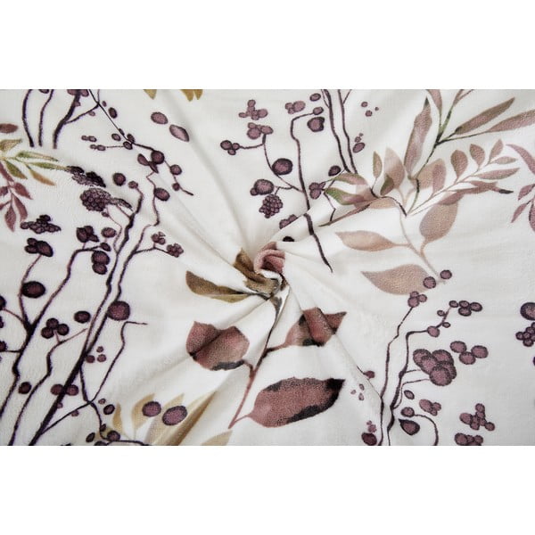 Бяло-кафяво единично  спално бельо от микроплюш 140x200 cm Ramita – My House-image-1