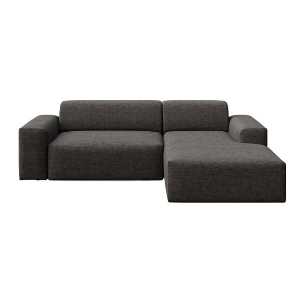 Антрацитен ъглов диван (десен ъгъл) Villet – Rodier