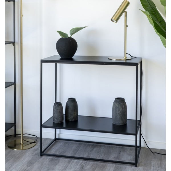 Черна конзолна маса с черен плот 80x36 cm Vita - House Nordic-image-1