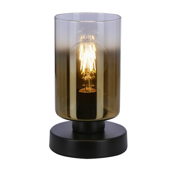 Черна настолна лампа със стъклен абажур (височина 20 cm) Aspra - Candellux Lighting-image-2