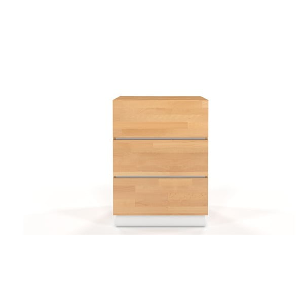 Komoda z bukového a borovicového dřeva s bílými detaily SKANDICA Finn 3S