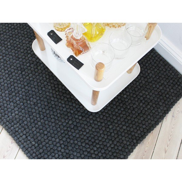 Антрацитен вълнен килим с топка , 120 x 180 cm Ball Rugs - Wooldot-image-1