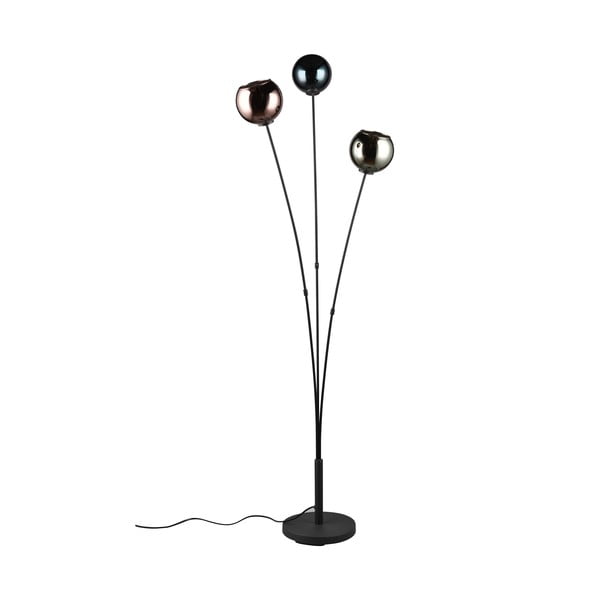 Черна подова лампа с гланц (височина 150 см) Sheldon - Trio