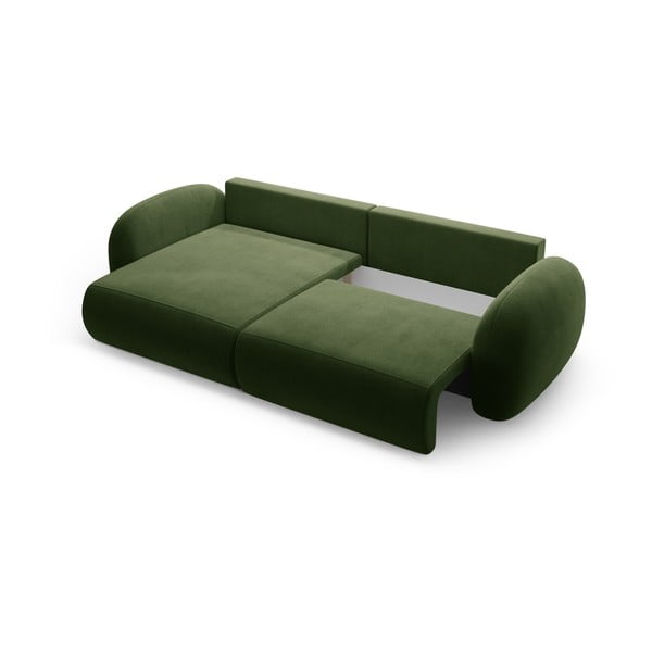 Зелен кадифен сгъваем/с място за съхранение ъглов диван Tonale – Cosmopolitan Design-image-3