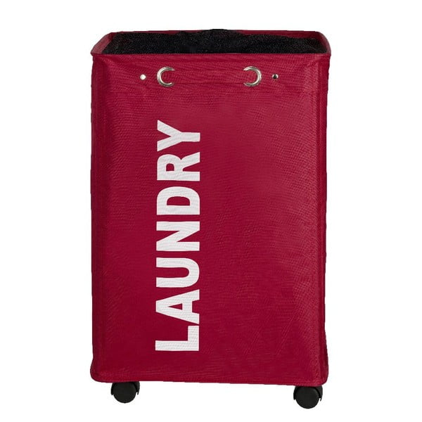 Червен кош за пране Quadro, 79,2 л - Wenko-image-2