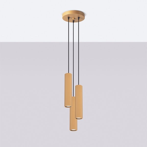 Висящо осветително тяло в златист цвят ø 19,5 cm Gleam – Sollux-image-3