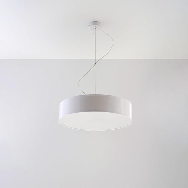 Бяло висящо осветително тяло ø 45 cm Atis – Nice Lamps