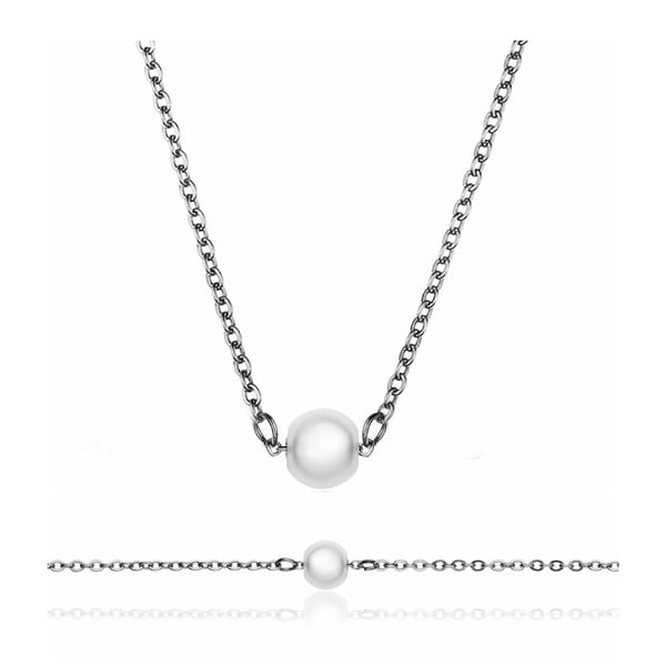 Set náhrdelníku s přívěškem a náramku stříbrné barvy z nerezové oceli Emily Westwood Pearls