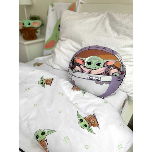 Детска възглавница от микроплюш ø 40 cm Star Wars "Mandalorian 02" – Jerry Fabrics-image-1