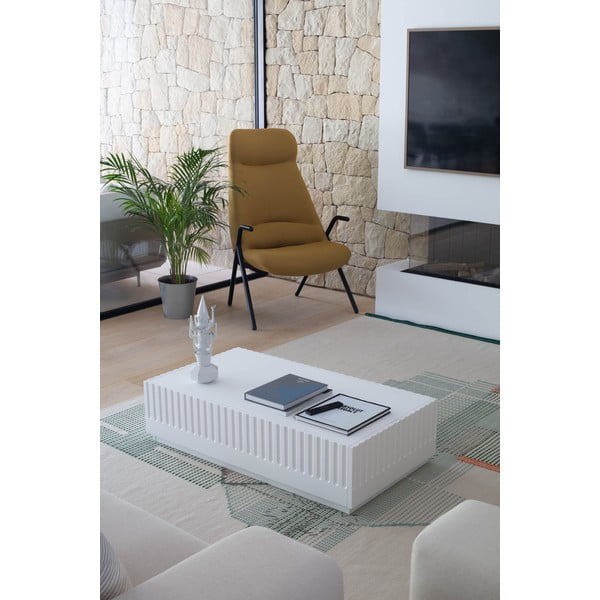 Бяла масичка за кафе с 2 чекмеджета Doric - Teulat-image-1