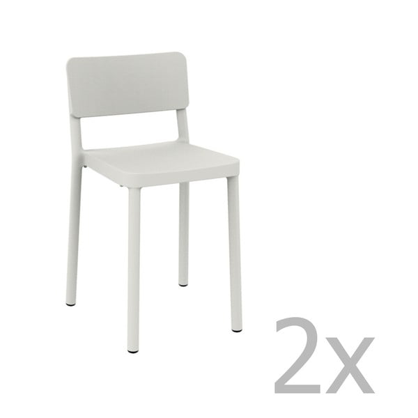 Комплект от 2 бели бар столове, подходящи за открито Lisboa, височина 72,9 cm - Resol