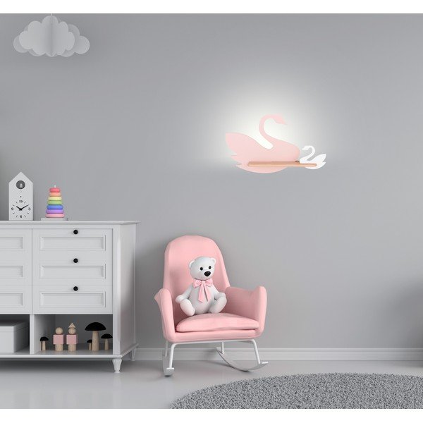 Детско осветително тяло в бяло и розово Swan - Candellux Lighting-image-1