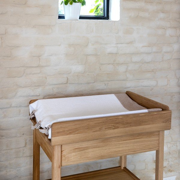 Маса за повиване от масивен дъб с маса за преповиване в естествен цвят Forrest – Vipack-image-4