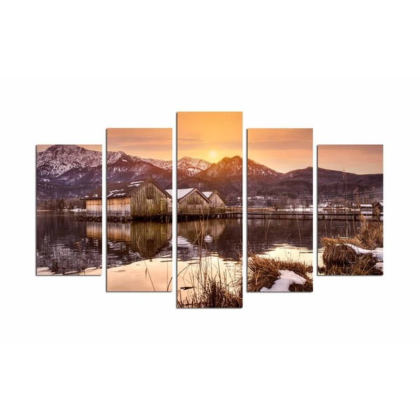 Картини в комплект от 5 бр. Winter Sunset - Wallity