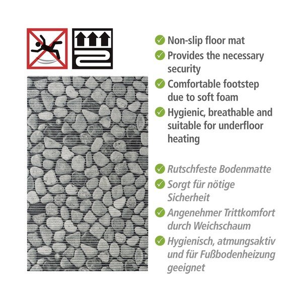 Сива пластмасова постелка за баня 50x80 cm Sassi - Wenko-image-4