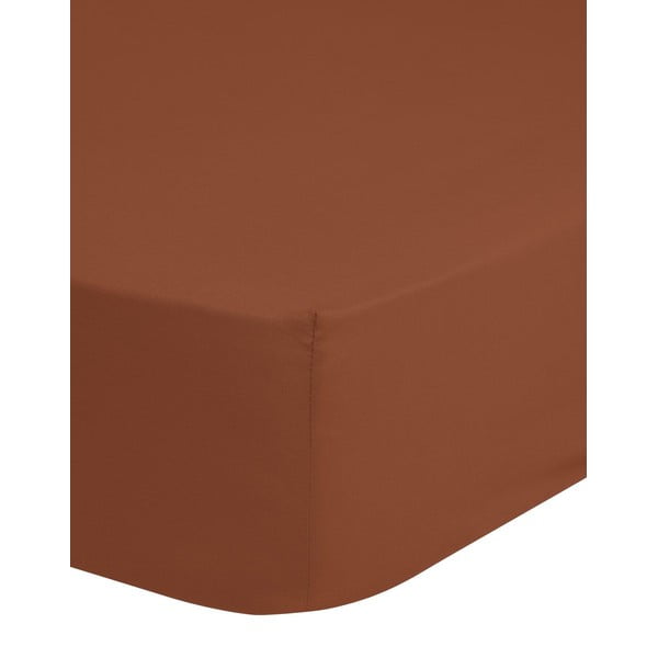 Тъмнооранжев памучен ластичен чаршаф , 140 x 200 cm - Good Morning-image-1