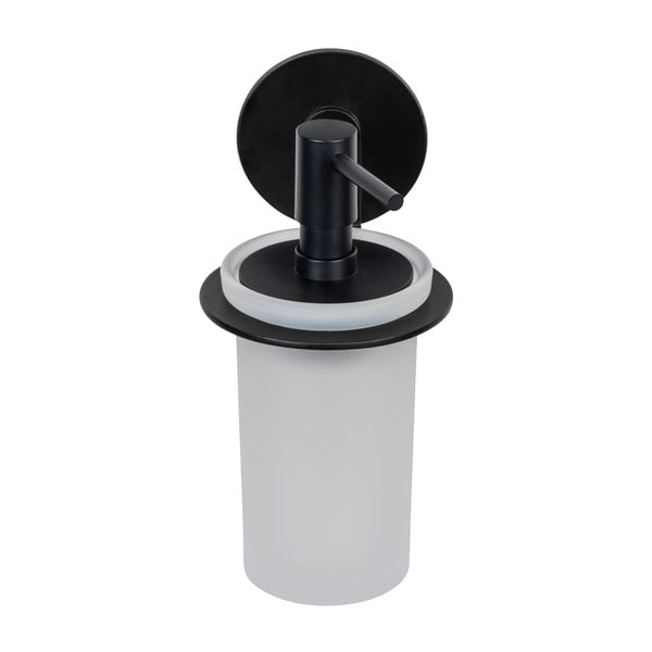 Матово черен самоносещ стъклен дозатор за сапун 150 ml Bivio - Wenko