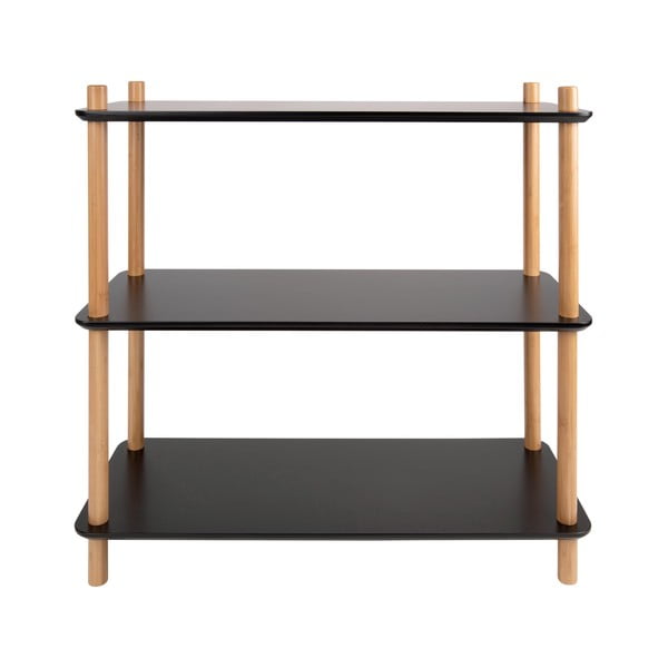Черен рафт с бамбукови крака Шкаф , 80 x 82,5 cm Simplicity - Leitmotiv