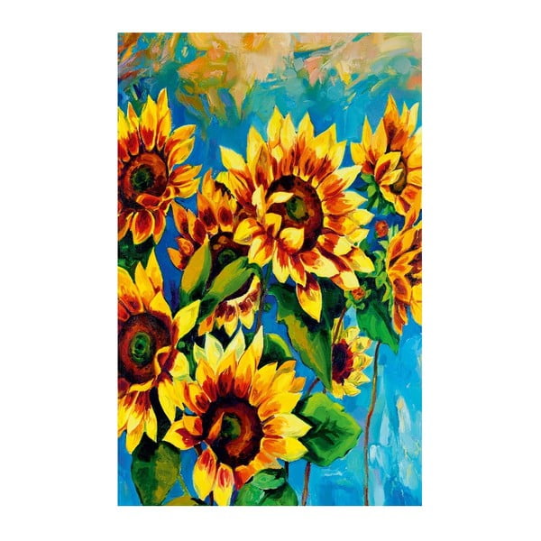 Живопис върху платно Слънчоглед, 70 x 45 cm - Unknown