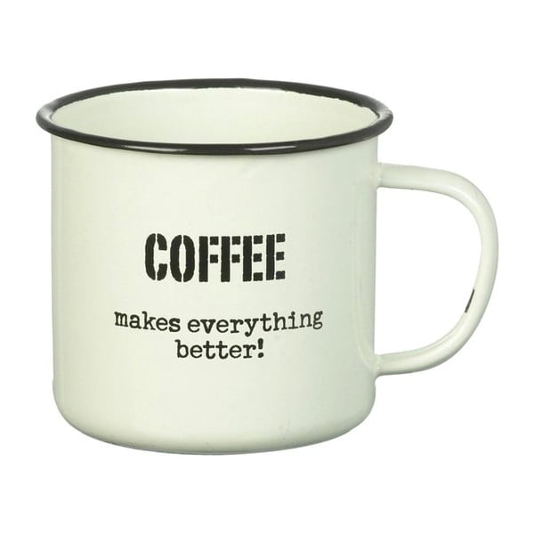 Бяла емайлирана чаша Coffee Makes Everything Better - Parlane