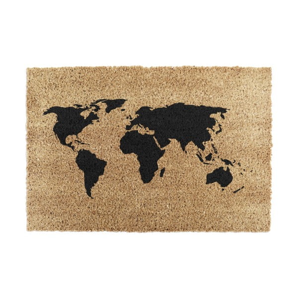 Изтривалка от кокосови влакна 40x60 cm World Map – Artsy Doormats