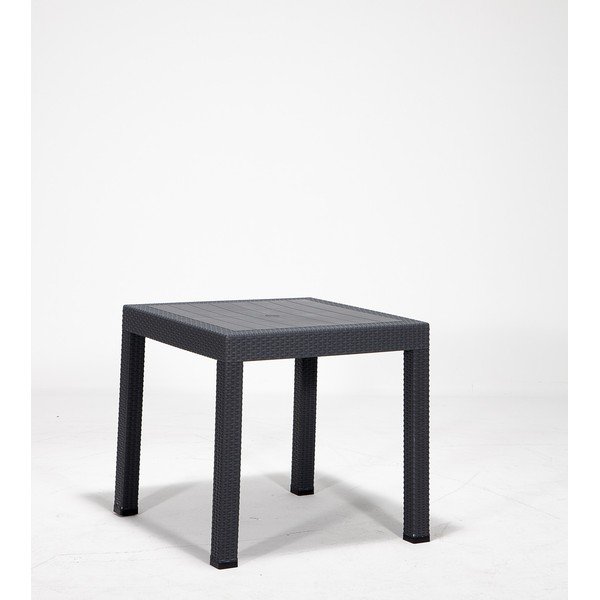 Пластмасова градинска маса за хранене 80x80 cm Rattan – Floriane Garden-image-1