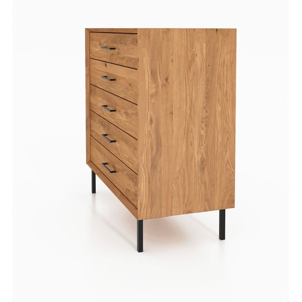 Висок скрин от дъбова дървесина в естествен цвят 97x95 cm Abies - The Beds-image-1