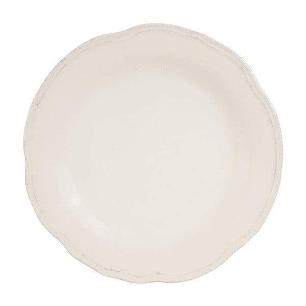 Bílý jídelní talíř Comptoir de Famille Lise, 28 cm