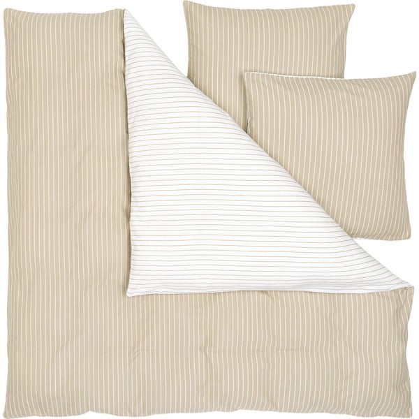 Бяло и бежово фланелено спално бельо за двойно легло , 200 x 200 cm Talin - Westwing Collection